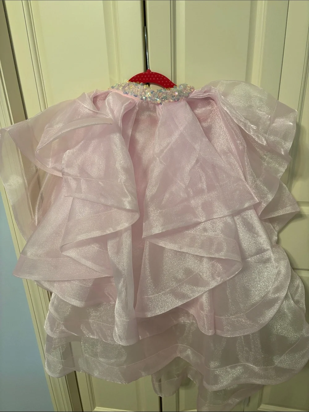 Girls Sparkle Sequin Party Dress - Light Pink Iridescent
